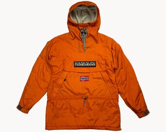 Vintage 90s Napapijri Skidoo TTX4 Edition Orange Cordura Anorak Jacket Size XL