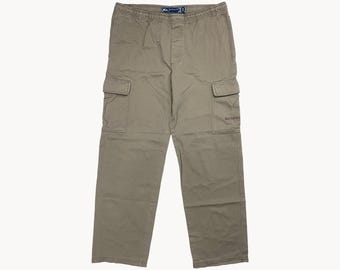 Y2K Quiksilver Cargo Multipocket Pants Beige Size M Gorpcore Tactical Utility Archival Military Baggy Skate Surf Cargo Trousers