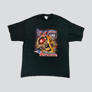 Vintage 90s New England Patriots Super Bowl 36 T-Shirt Size XL Black