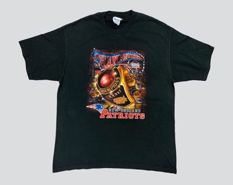 Vintage 90s New England Patriots Super Bowl 36 T-Shirt Size XL Black