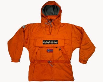 Vintage 90s Napapijri Skidoo Voyage Edition Cordura Anorak Jacket Mens Size S Orange Gorpcore Technical Outdoor Clothing Terrace Culture