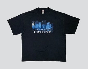 Y2K CSI NY T-Shirt Size XXL Black Vintage Movie Tee