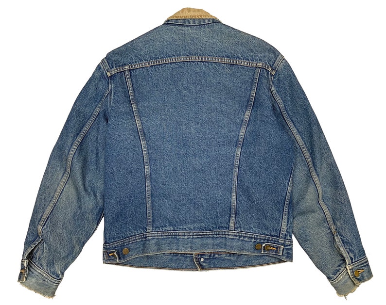 Lee Storm Rider Blanked Lined 80s Denim Jacket Corduroy Collar - Etsy