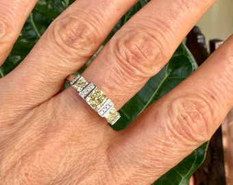 Radiant Fancy Yellow Diamond 2.38 TCW Ring 18k
