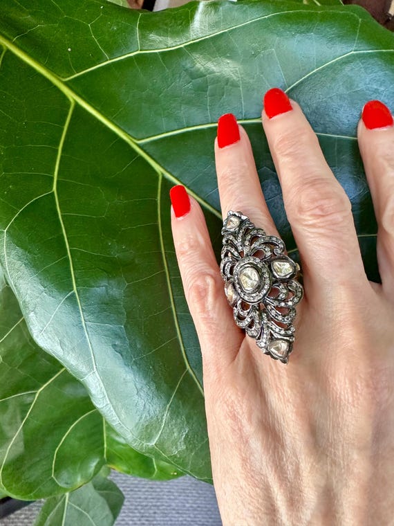 Victorian Rosecut Diamond Ring - image 8