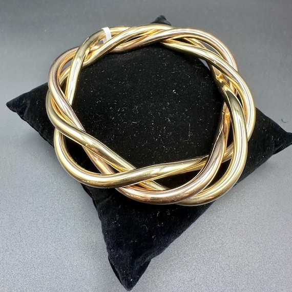 Pomellato Three Interlock Wire Bangle Two Tone 18k - image 8