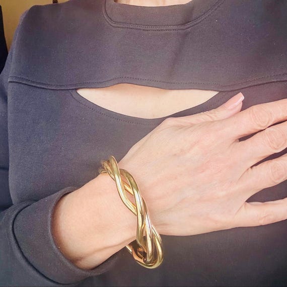 Pomellato Three Interlock Wire Bangle Two Tone 18k - image 6