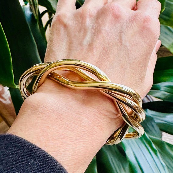 Pomellato Three Interlock Wire Bangle Two Tone 18k - image 2