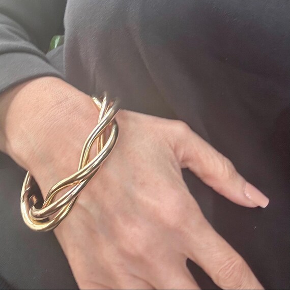 Pomellato Three Interlock Wire Bangle Two Tone 18k - image 5