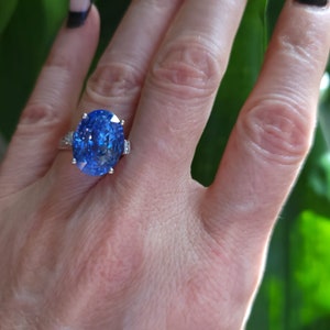 Ceylon No Heat Sapphire Diamond Ring