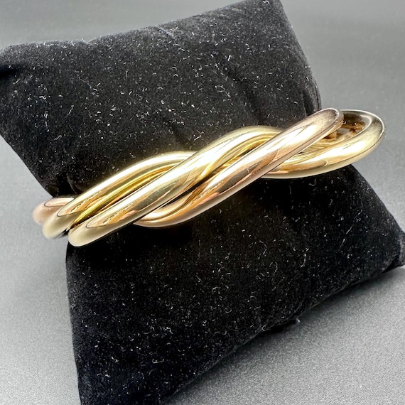 Pomellato Three Interlock Wire Bangle Two Tone 18k - image 1