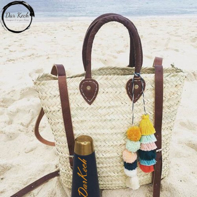 Straw Beach Bag With Leather Strap Straw Backpack Hipster Etsy