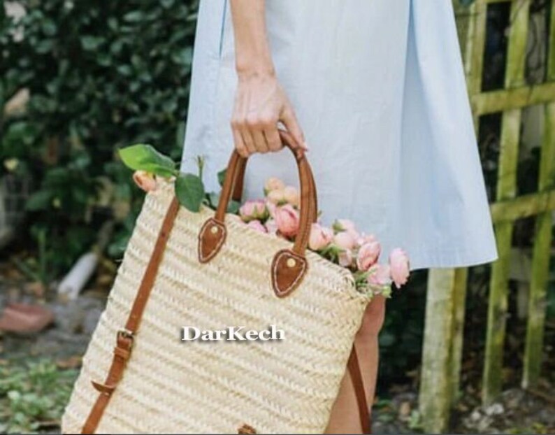 Handmade Straw Backpack French Basket Backpack Moroccan Etsy