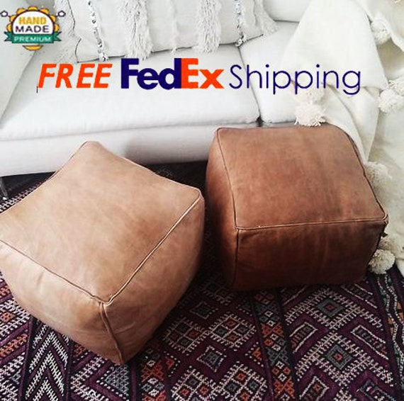 ottoman square pouf Amazing square Ottoman Pouffe Moroccan leather light tan handmade footstool square pouffe Moroccan