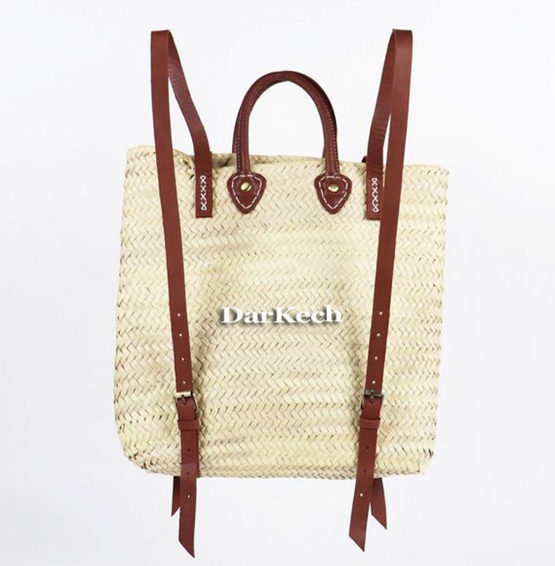 Handmade Straw Backpack French Basket Backpack Moroccan Etsy