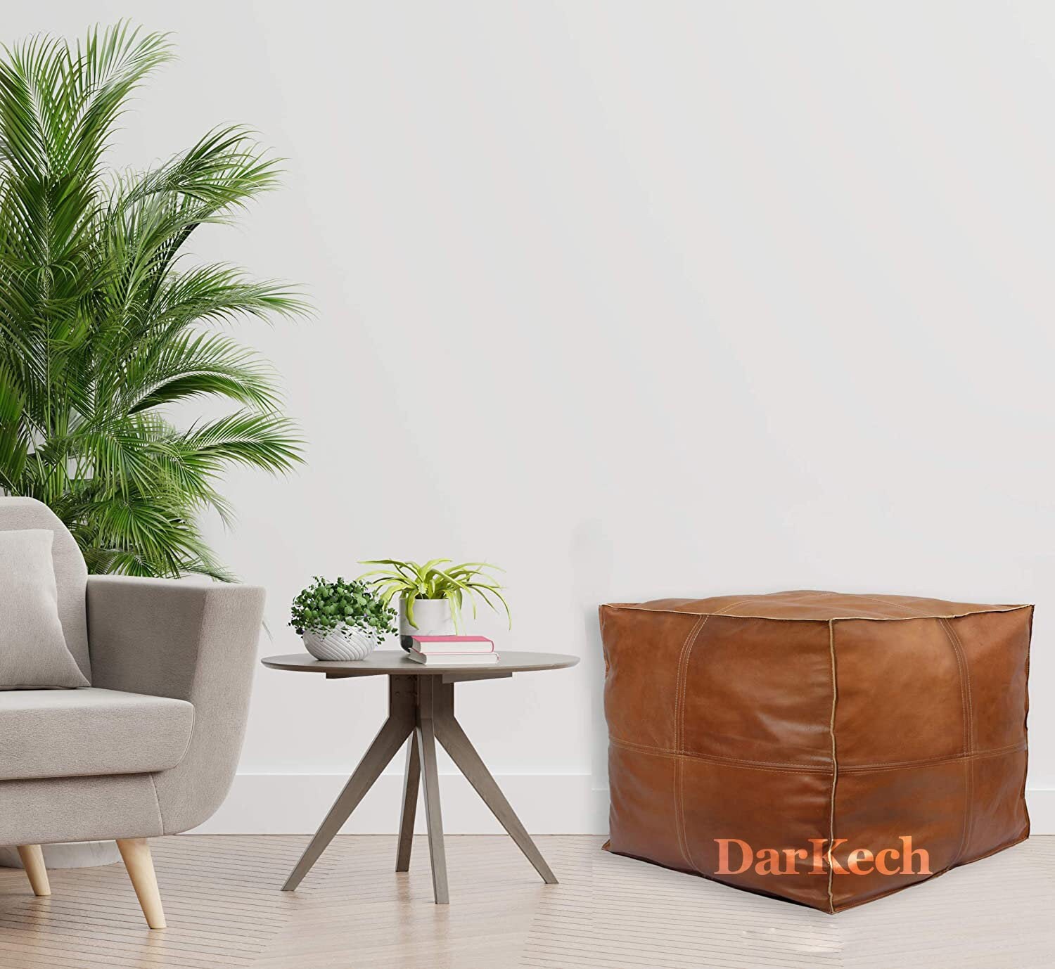 Pouf Brun, Pouf En cuir