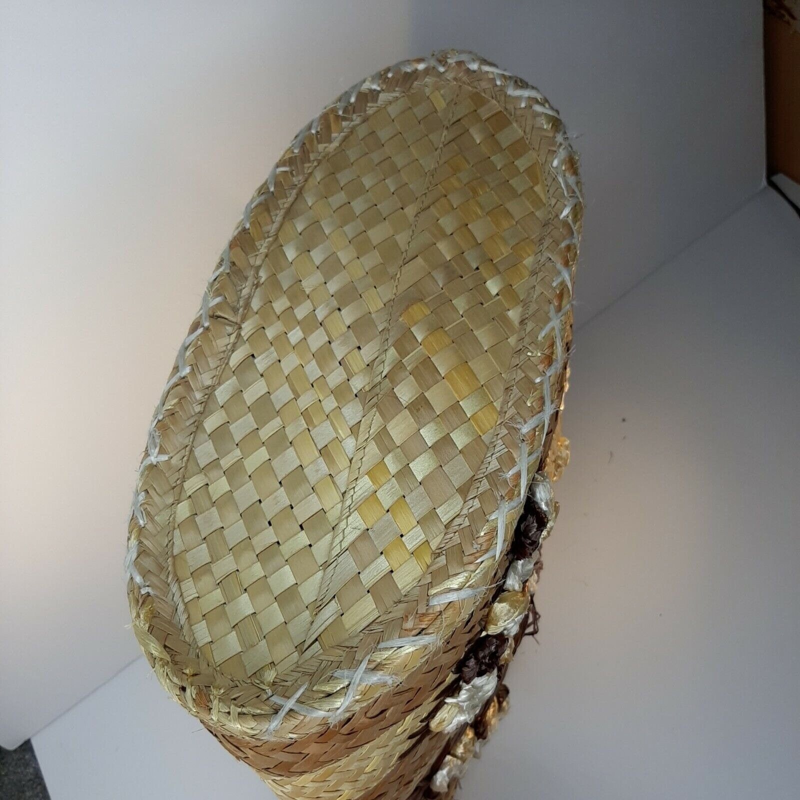 Vintage Woven Purse Tote Raffia Rattan Straw Wicker Beach Bag Large ...