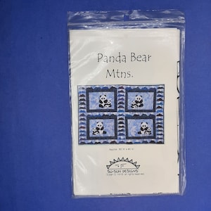 Panda Bear Mtns Quilt Pattern New Throw Blanket Susan G. HILL Designs Wall Decor