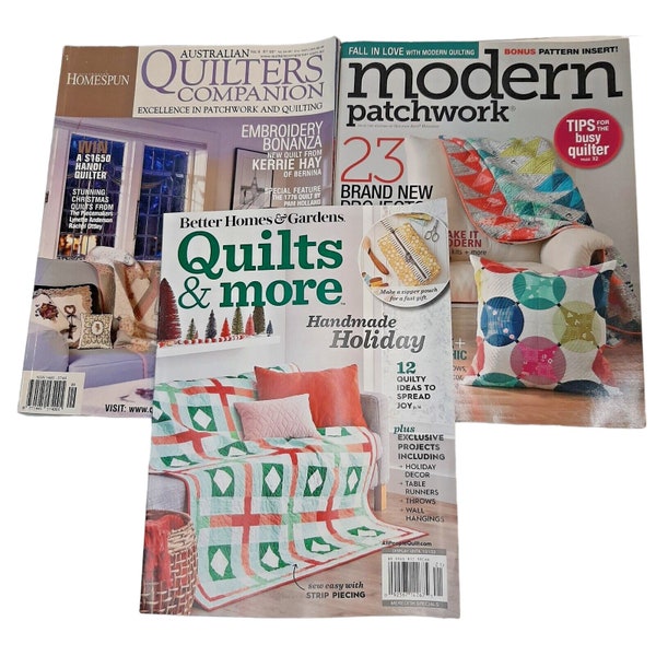 Quilt Magazine Patterns Lot 3 Modern Patchwork Australian Quilters Companion