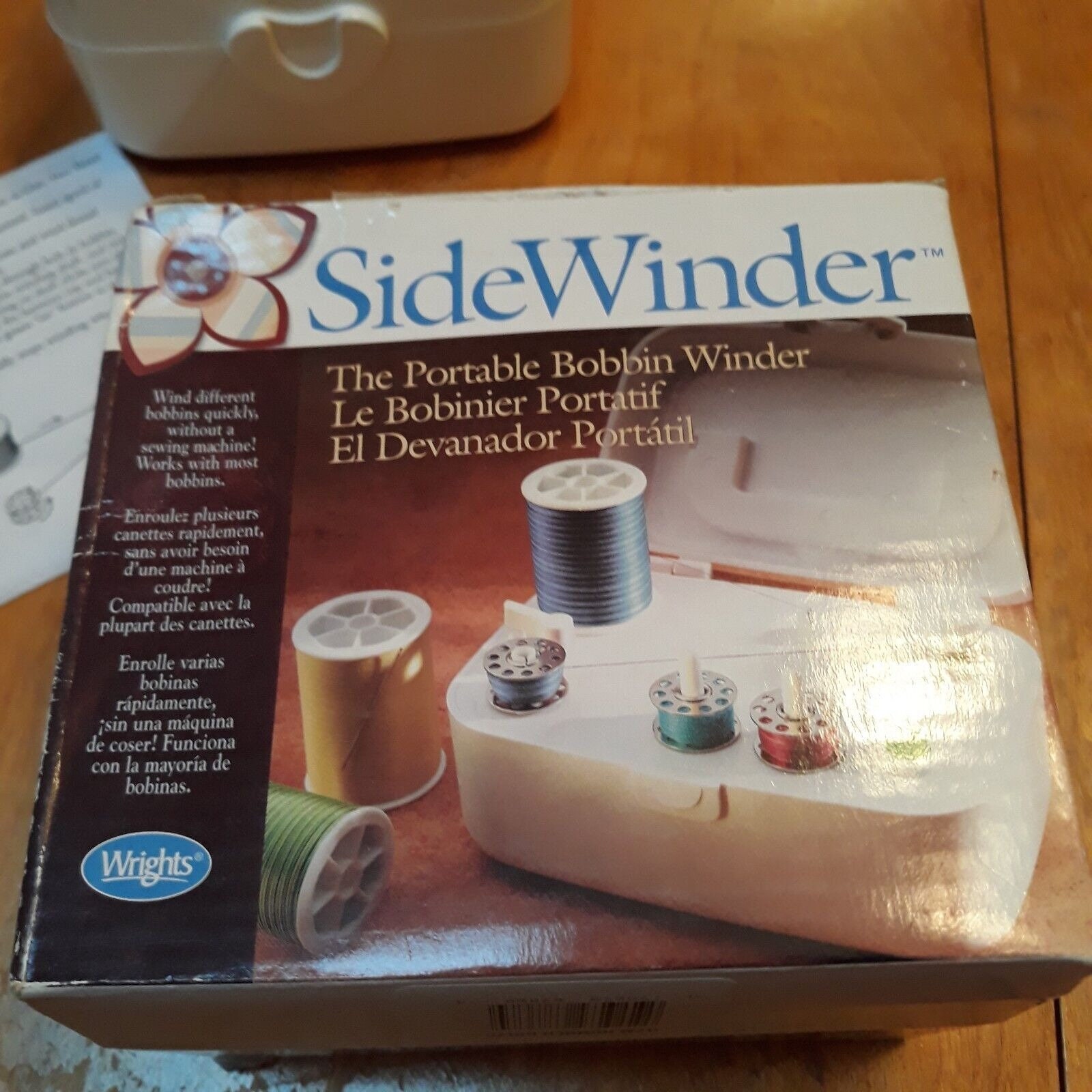 Wrights Sidewinder Portable Bobbin Winder Sewing Quilting Cord Box