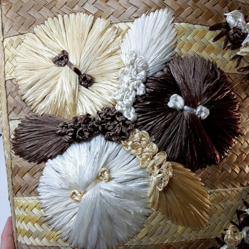 Vintage Woven Purse Tote Raffia Rattan Straw Wicker Beach Bag Large ...