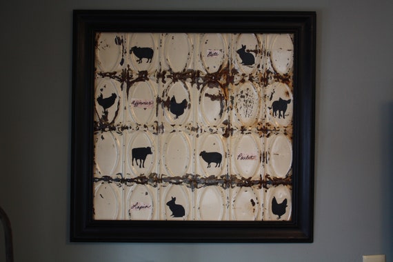 Vintage Ceiling Tile Magnet Board