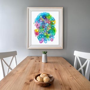 Raindrops Watercolor Art Print | Abstract Rain Poster | SpiritualRain Wall Decor