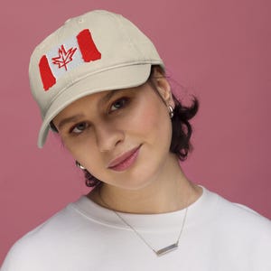 Organic dad hat - Canadian Flag -Free Shipping