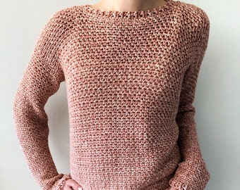 Crochet Sweater PDF Pattern - Rose Dust Sweater. Cozy Sweater Instant Download Crochet Pattern