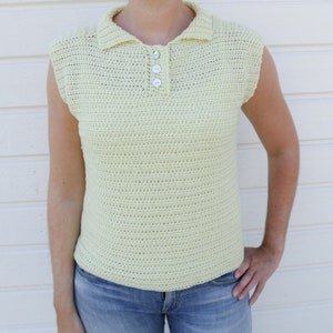 Crochet Polo Top PDF Pattern - Summer Polo Top