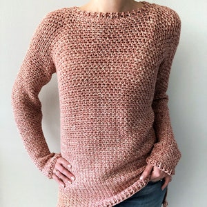 Crochet Sweater PDF Pattern Rose Dust Sweater. Cozy Sweater Instant Download Crochet Pattern image 1