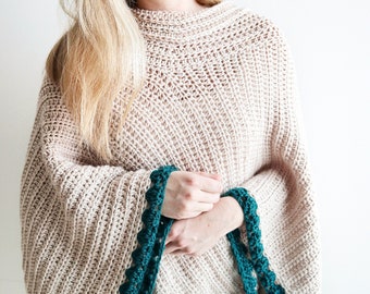 Crochet Poncho PDF Pattern - Sand Dunes Poncho