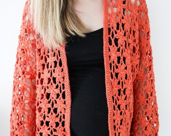 Crochet Summer Lace Long Cardigan PDF Pattern / Digital Download