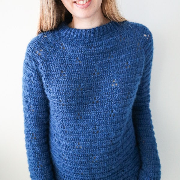 Crochet Sweater PDF Pattern / Lime Berry Sweater / Digital Download Crochet Pattern / Mohair / Top Down / No sewing
