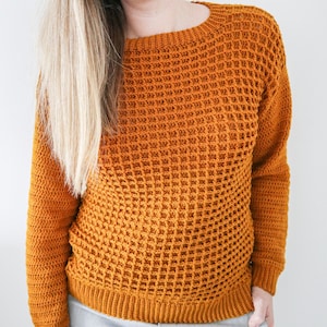 Crochet Sweater PDF Pattern / Honey Waffle Sweater / Digital Download Crochet Pattern  / Women / Cozy Pullover Cardigan