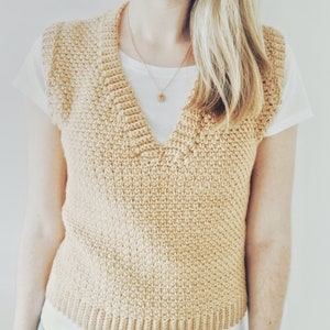 Crochet Vest Pattern PDF Download / Vest Slipover Top / Toffee Shop Vest / Digital Download