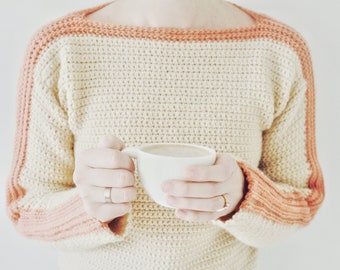 Suéter de crochet Patrón PDF / Suéter Palm Breeze / Descarga digital Patrón de crochet / Mujer / Patrón de suéter de crochet para mujer