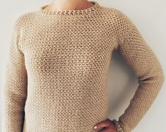 Crochet Sweater Pattern PDF - Evening Dust Sweater. Cozy Sweater Instant Download Crochet Pattern