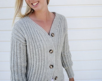 Crochet Cardigan PDF Pattern / Crochet Cardigan Cozy Easy Lazy Women / Digital Download Crochet Pattern / Lazy Weekend Cardigan