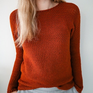 Crochet Sweater PDF Pattern - Chestnut  Sweater. Cozy Sweater Instant Download Crochet Pattern