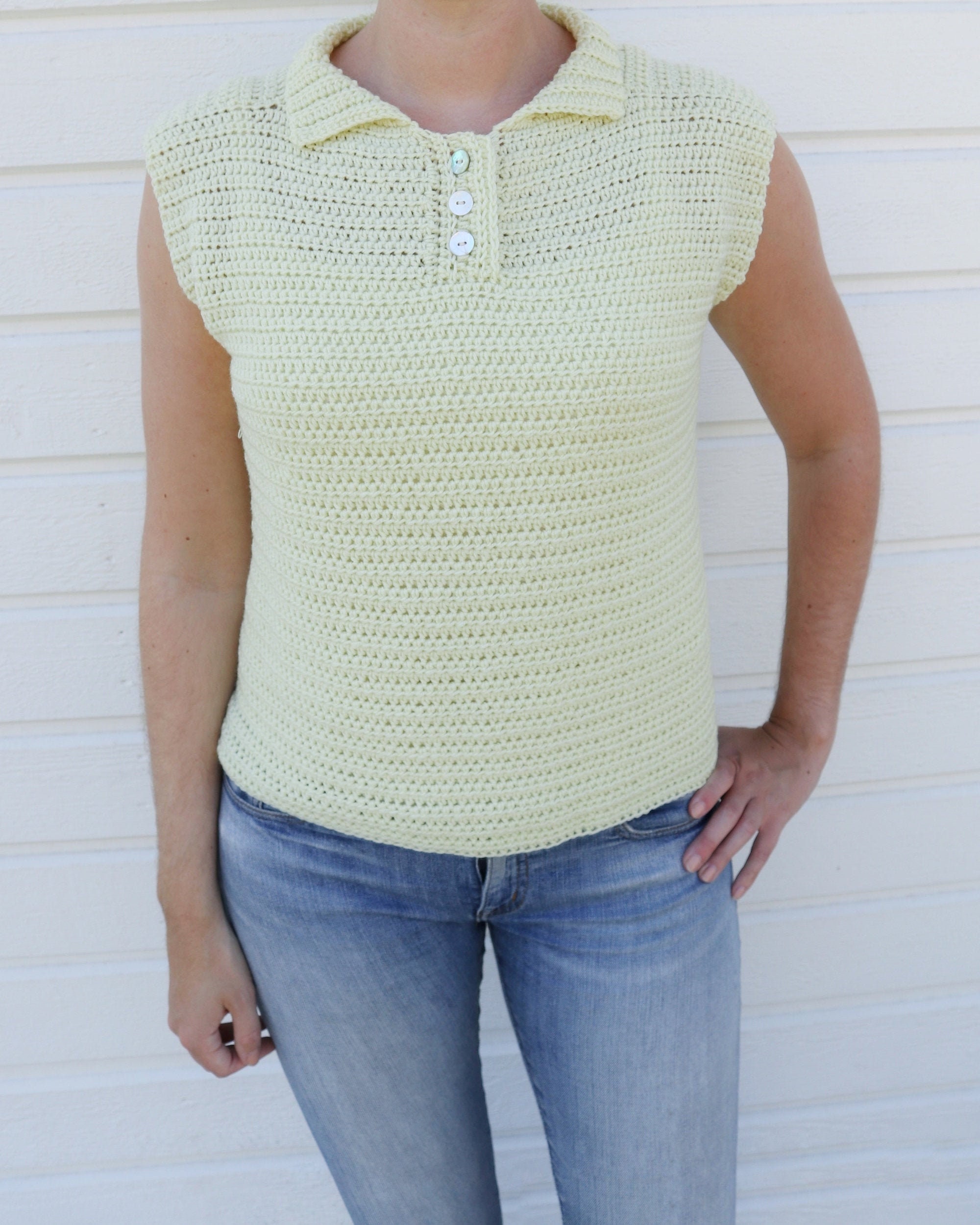 Crochet Polo Top PDF Pattern Summer Polo Top Etsy