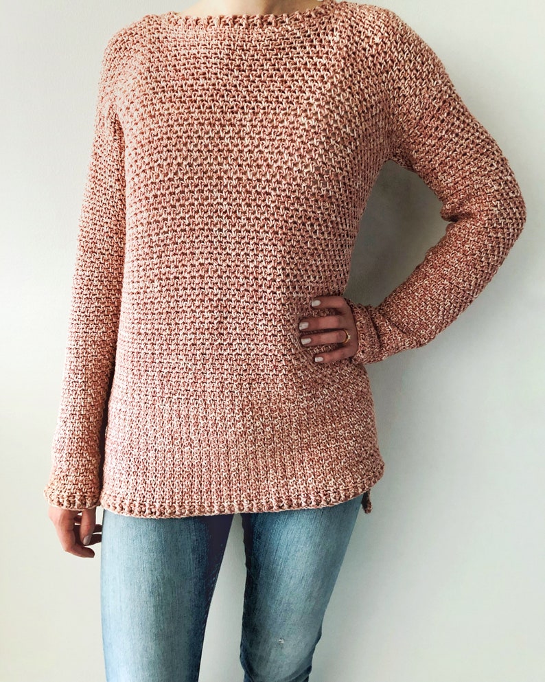 Crochet Sweater PDF Pattern Rose Dust Sweater. Cozy Sweater Instant Download Crochet Pattern image 4