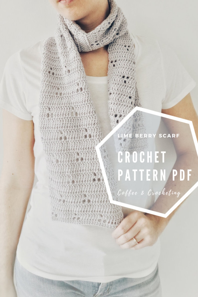 Crochet Scarf PDF Pattern / Lime Berry Scarf / Digital Download Crochet Pattern / Shawl Crochet Pattern / Lace Shawl image 2