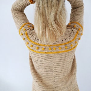 Crochet Sweater PDF Pattern / Sunrise Sweater / Cozy Crochet Sweater Pullover Top Down Circular Yoke / Digital Download image 5