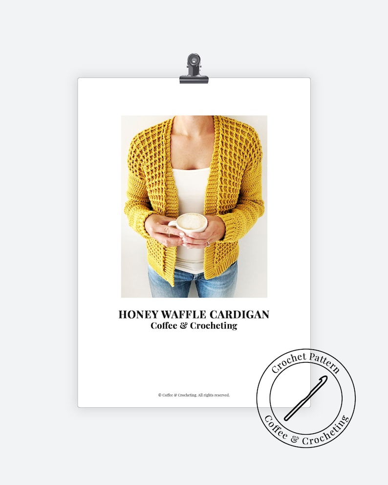 Crochet Cardigan PDF Pattern / Honey Waffle Cardigan / Digital Download Crochet Pattern / Women / Cozy Crochet Cardigan image 2
