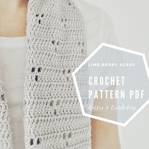 Crochet Scarf PDF Pattern / Lime Berry Scarf / Digital Download Crochet Pattern / Shawl Crochet Pattern / Lace Shawl image 4