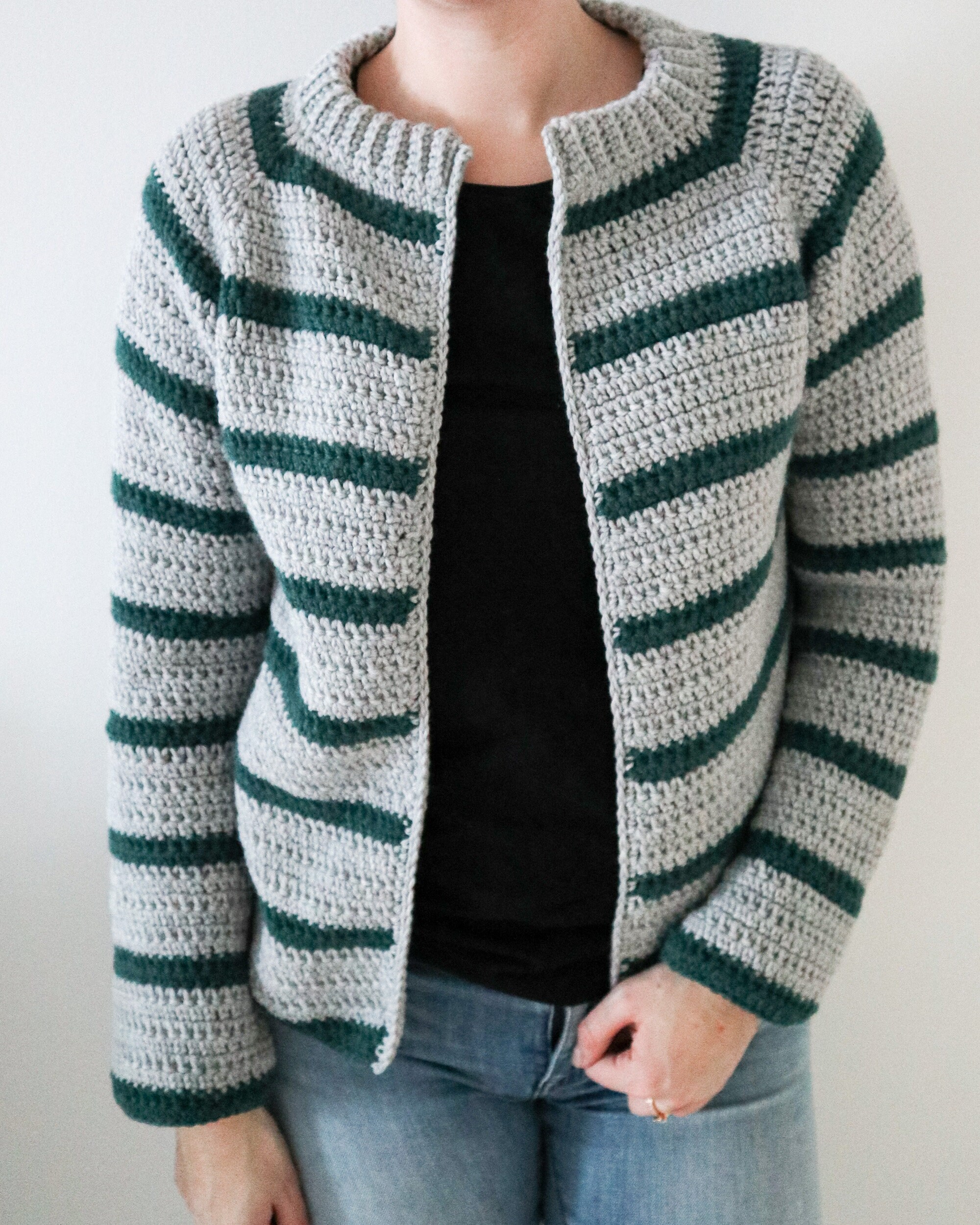 Crochet PDF Cardigan Pattern / Stripes 