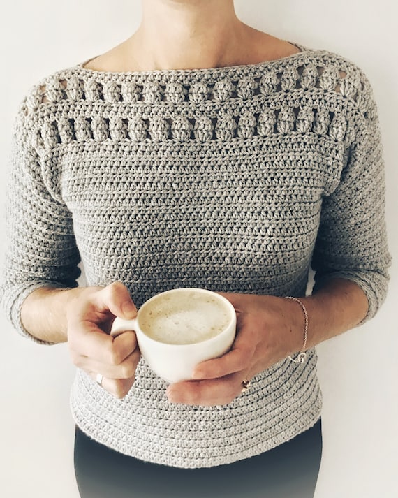 Crochet Sweater PDF Pattern / Sand Dunes Jumper / Digital Download Crochet Pattern  / Crochet Summer Tee / Women’s Crochet Top Pattern