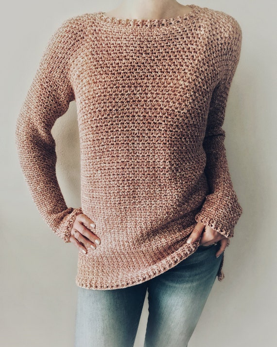 Crochet Sweater PDF Pattern Rose Dust Sweater. Cozy Sweater | Etsy
