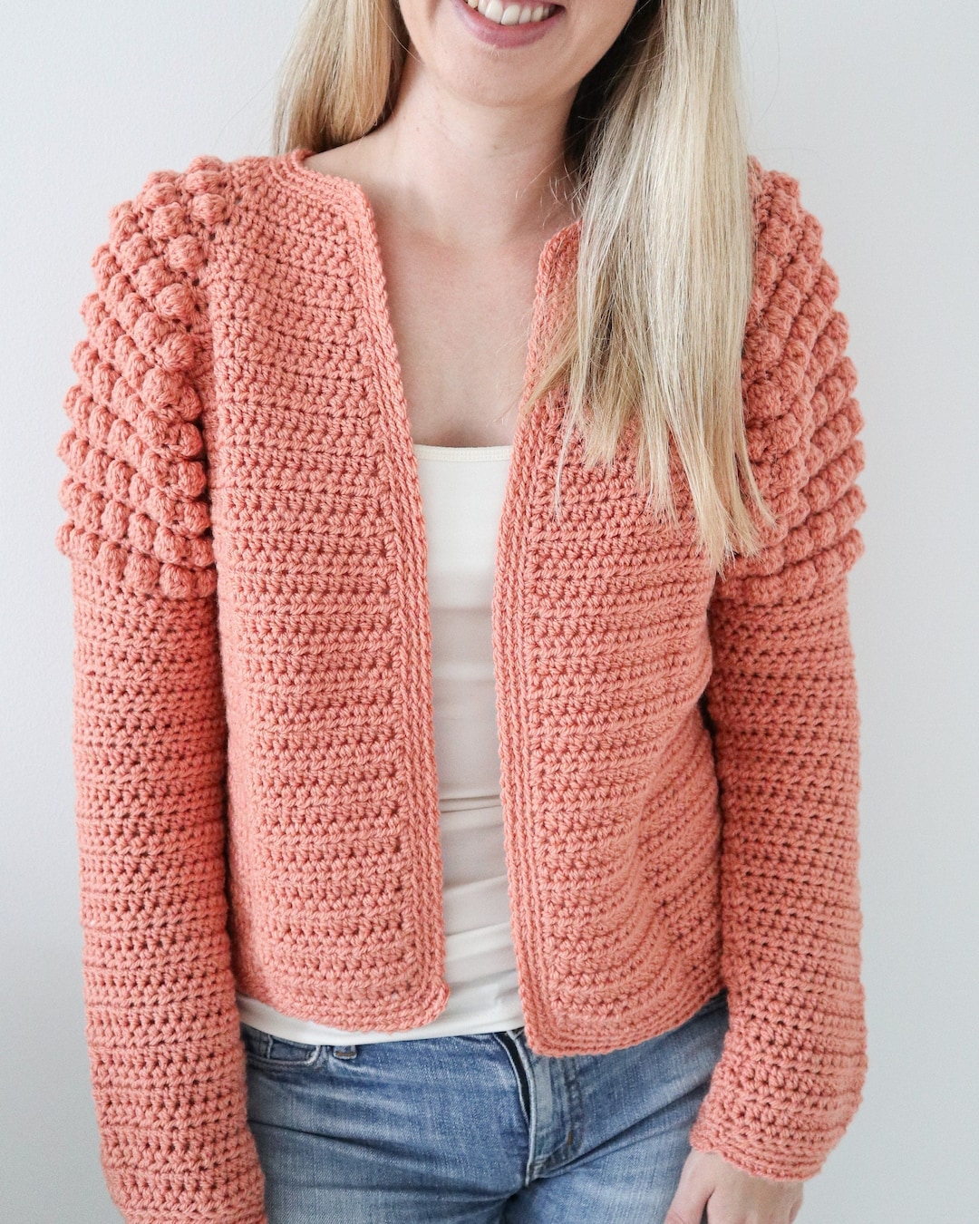 トップス FRONT WAVE CROCHET LIKE KNIT CARDIGAN CROCHET CARDIGAN PATTERN - the Fern Cardigan - Slightly